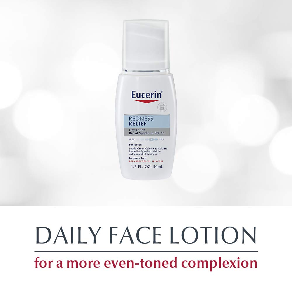 Eucerin Redness Relief Day Lotion - Broad Spectrum SPF 15 - Neutralizes Redness and Protects Skin - 1.7 fl. oz. Pump Bottle