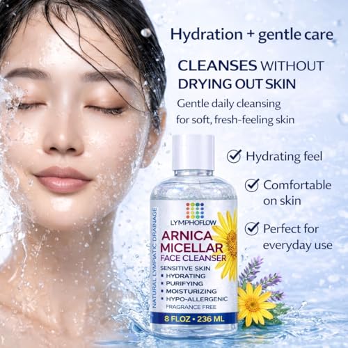 Bruizex Arnica Montana Micellar Cleansing Water | Facial Cleanser & Makeup Remover 8 Fl Oz