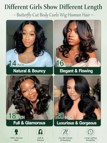 KLAIYI 20 Inch Loose Body Wave Glueless Lace Front Wig - 180% Density with Face Framing Bangs