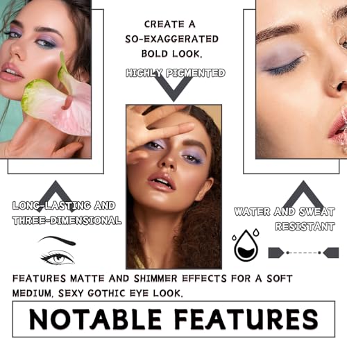 Blue Gray Eyeshadow Palette - 4 Matte & Shimmer Colors