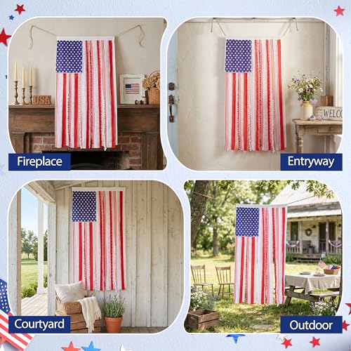 4th of July American Flag Garden Banner - 250th Anniversary Decor - 50"x27"