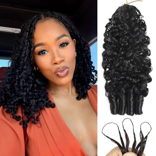 Burmese Curly Crochet Hair Extensions for Black Women - 180g, 16 Inch