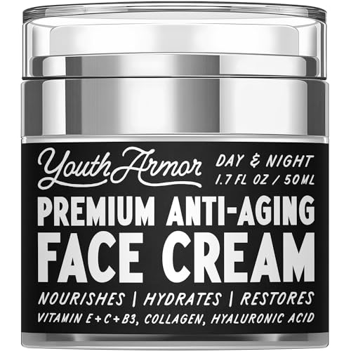 Premium Anti-Aging Face Cream | Nourishes, Hydrates, Restores | Vitamin E + C + B3, Collagen, Hyaluronic Acid | Day & Night | Moisturizer for Dry Skin to Reduce Wrinkles | 1.7 oz