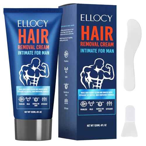 Hair Removal Cream for Men: Depilatory Cream For Unwanted Male Hair In Intimate/Private Area - Skin Friendly, Painless & Flawless cream (4 Ounce)