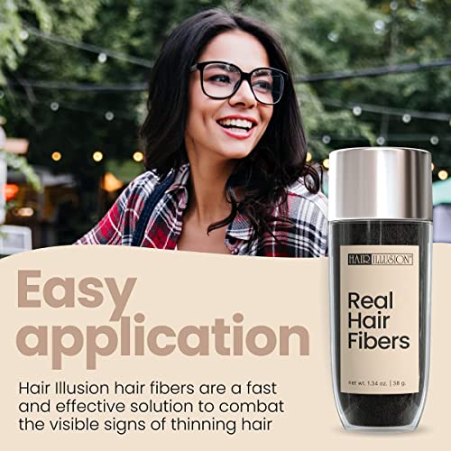 Hair Illusion Black Real Hair Fibers Thinning Hair 38g