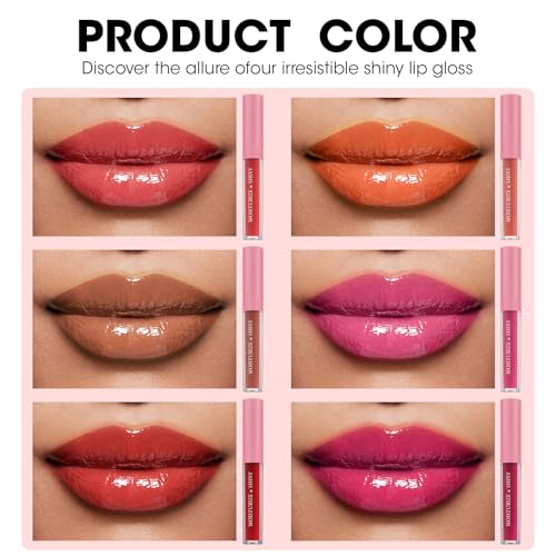 AZEN 30 Pack Lip Gloss Set - Shimmery High Shine Colors