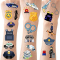 CupaPlay 300+PCS Police Car Tattoos Temporary Stickers Party Supplies Decorations Birthday Party Favors Goodie Bag Stuffers Favors Prize(24 Sheets)