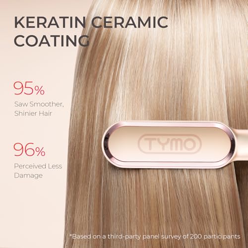 TYMO Ring Hair Straightener Brush – Fast Heating, Anti-Scald, 5 Temp Settings