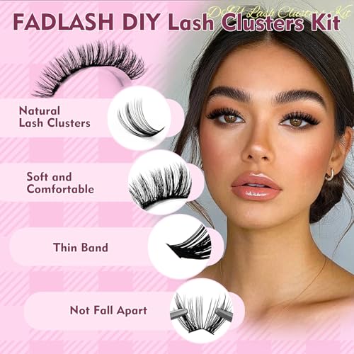 FADLASH Lash Clusters Kit 40D+50D+60D D Curl 8-16mm