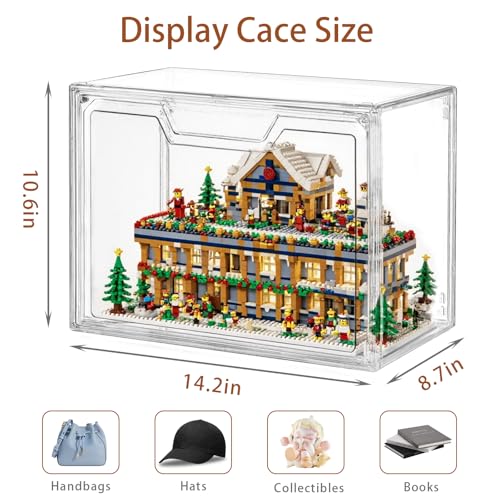 Stackable Acrylic Display Case with Door - Clear Storage Bin