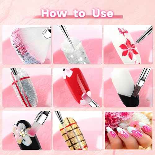 Nail Art Tools Set ? 15 Nail Art Brushes + 5 Dotting Pens with Nail Stand Holder ? Professional Nail Design Kit for DIY Manicure & Salon Use