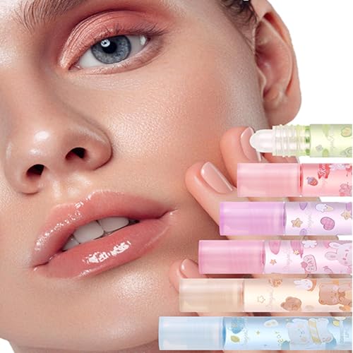 6-Pack Roll On Lip Gloss Oil Set - Hydrating Fruit Flavors
