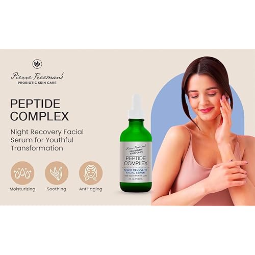 Pierre Freeman's Probiotic Skin Care Peptide Complex Night Recovery Facial Serum, 2 Fluid Ounce