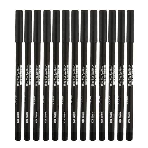 Italia Deluxe 12-Piece Ultra Fine Eyeliner Pencil Set with Eye Patches