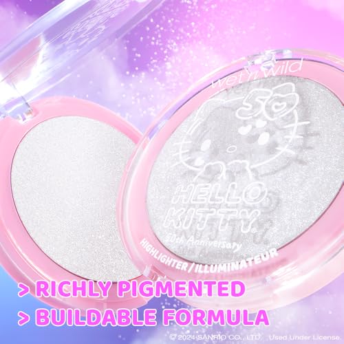 wet n wild Hello Kitty Highlighter, Multi-Dimensional Glow with Iridescent Pearls, Silky-Smooth Buildable & Blendable Formula, Cruelty-Free & Vegan - Kind Hearted