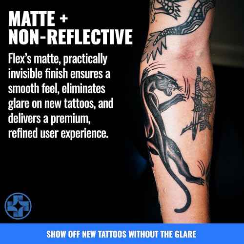 Saniderm Flex Tattoo Aftercare Bandage (New) (3 Sheets, 6 in x 8 in) ? Convenient, Faster Tattoo Healing and Protection ? Sterile, Waterproof, Ultra Flexible, Tatoo Aftercare Wrap ? Matte Finish