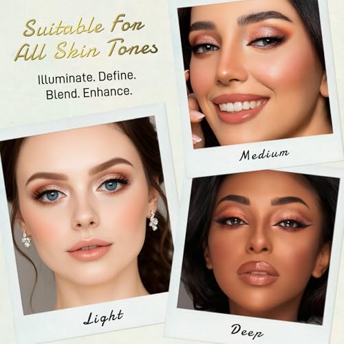 UCANBE Full Size Baked Makeup Palette with Eyeshadow, Blush & Brushes