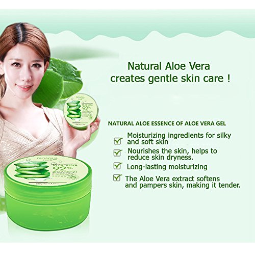 BIOAQUA 92% Aloe Vera Extracts Hydrating Acne Spot Removing Face Night Cream Replenishment Soothing Long lasting Gel 3x220g 22.3 fl.oz
