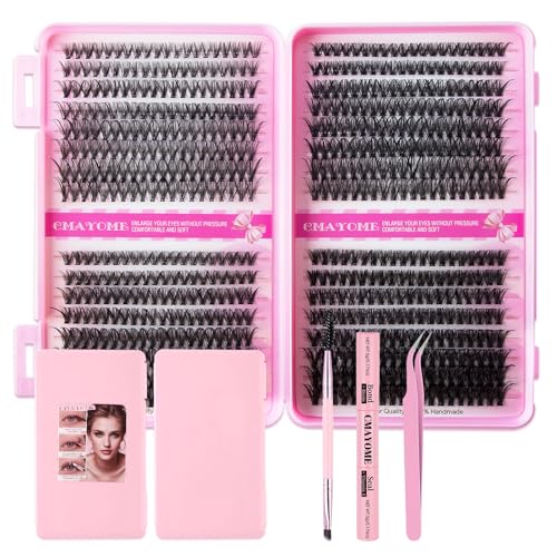 Lash Extension Kit, 30D 40D 50D 60D Individual Lash Clusters, 640Pcs Eyelash Clusters DIY Lash Books with Lash Bond and Seal, Lash Tweezers Brush