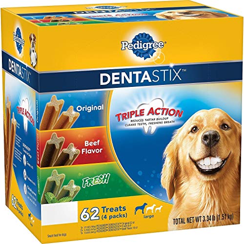 PEDIGREE DENTASTIX Large Dog Dental Care Treats Original, Beef & Fresh Variety Pack, 2.73 lb.Pack (51 Treats)