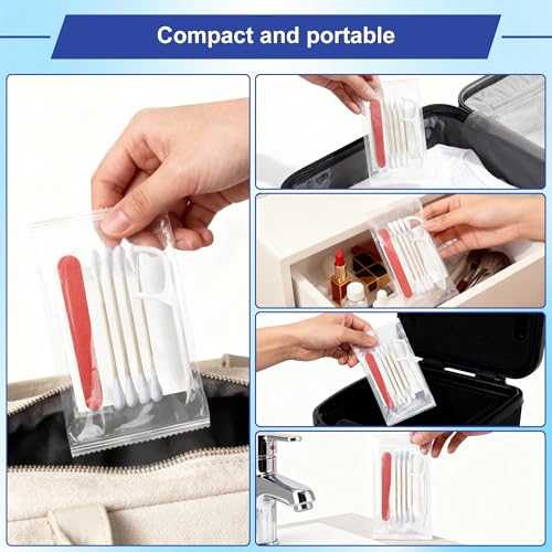 Vanity Kits Bulk, Hotel Vanity Individual Packaging, Vanity Kit With Cotton Pads, Cotton Swabs, Dental Floss And Nail File, Suitable For Travel, Hotels, Home (200 pcs)