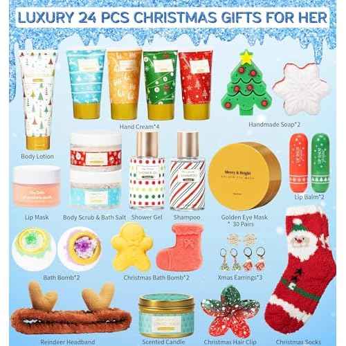 Advent Calendar 2025 for Adults Women, 24 Days Advent Beauty Calendar for Teen Girls Christmas Countdown Calendars Bath Body Spa Self Care Gift Basket for Mom Wife Girlfriend Sister Grandma Friend Her