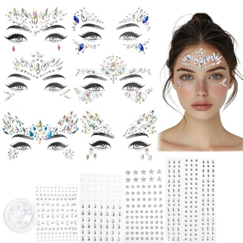 Face Gems Sticker Kit - Reusable Rhinestone Jewels for Festivals