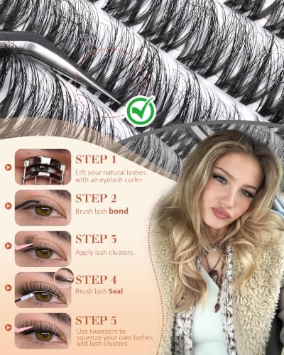 Wispy Lash Clusters D Curl Natural Look 10-18mm