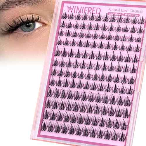 Winifred Fairy Lash Clusters Wispy Eyelash Clusters 10-14mm Cluster Eyelash Extensions Natural Invisible Clear Band Lashes Clusters Spiky Anime Lash Extension Natural Look Manga Individual Lashes