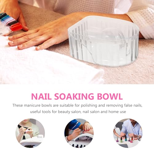 FRCOLOR Nail Soaking Bowl 5.78X4.33X12.30In Gel Polish Remover Bowl for Manicure Hand Soak Softening Cuticles Suitable for Salon and Home Use