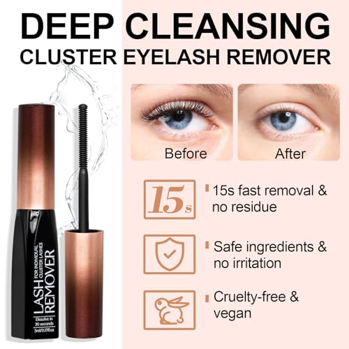 Deep Cleansing Eyelash Glue Remover for Cluster Lashes - Fast 15s