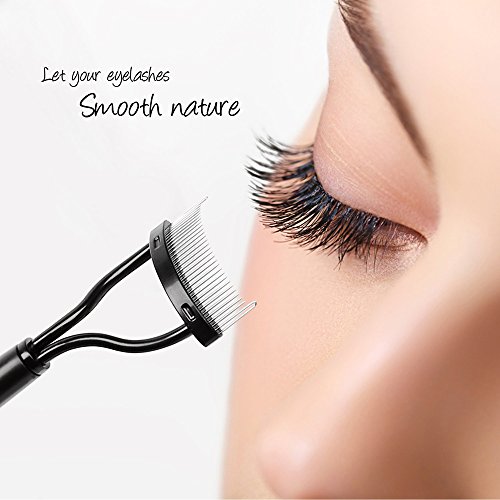 Pinkiou Eyelash Curler Set with Comb & Separator - Ergonomic Design