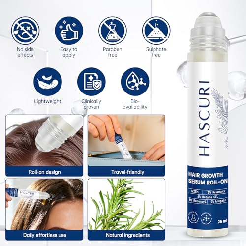 Botanical Hair Serum Roll-On for Thinning Hair with Rosemary & Redensyl