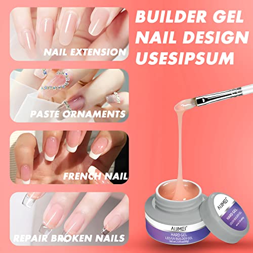 AIJIMEI Nude Builder Hard Gel for Nails 60g - Natural Nail Extension & Strengthening Kit
