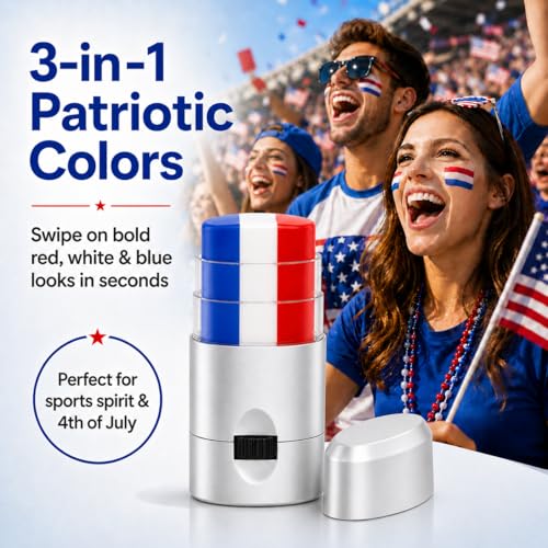 Patriotic Red White and Blue Eye Black Stick for Game Day