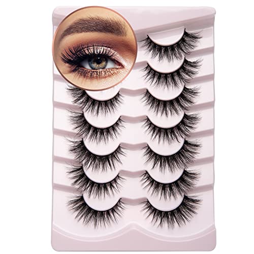Onlyall 16MM Mink False Eyelashes - Natural Wispy Lashes