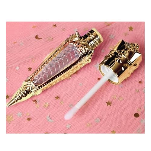 CTKcom 3ml Lip Gloss Tubes Empty Lip Glaze Containers with Radish Shape Plastic Refillable Lip Gloss Containers with Wand, for Women Girls DIY Cosmetic Makeup,Gold,10 Pack