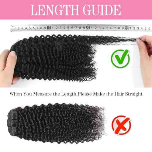 3C 4A Kinky Curly Clip ins 8pcs 120g/set 10A Brazilian Virgin Human Hair Extensions Kinky Curly Clip in Hair Extensions for Women 22 Inch Natural Black