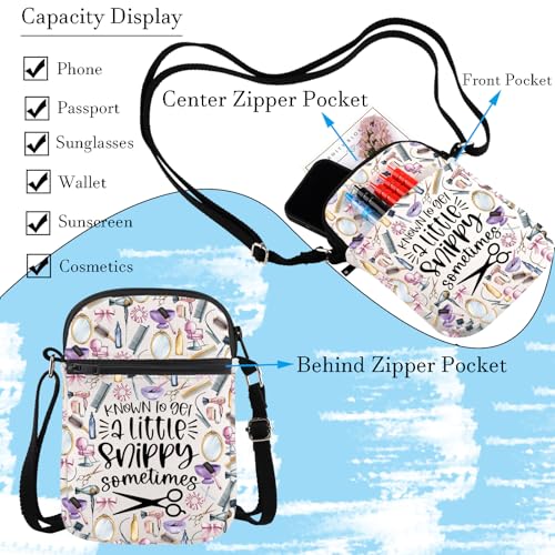 WCGXKO Cosmetologist Gift Organizer Hair Stylist Zipper Crossbody Bag Hairdresser Gifts For Women Hairstylist Messenger Bag