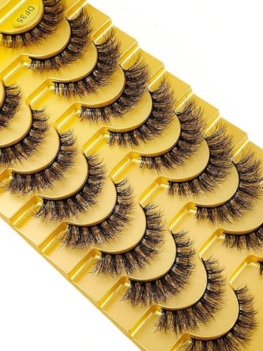 3D Mink False Eyelashes 10 Pairs Set - Natural & Fluffy