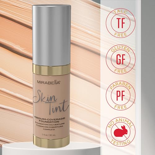 Mirabella Skin Tint Creme Foundation - Oil-Free, Buildable Coverage with Hyaluronic Acid