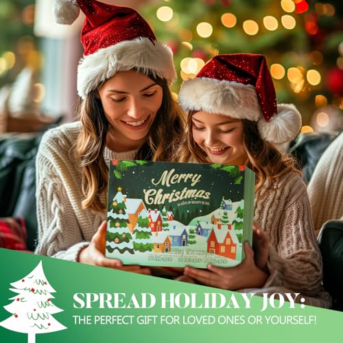 Advent Calendar 2025 Women Christmas Hand Cream Gifts Sets, 24 Days Skincare Advent Calendar for Teen Girls Xmas Countdown Calendar, 24pcs Spa Gift Set Bubble Bath, Shower Gel, Body Lotion Scrub etcs