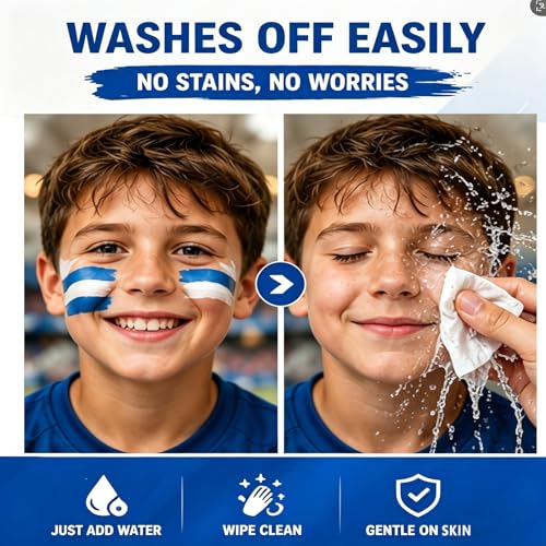Argentina Flag Face Paint Stick - Non-Toxic, Washable 3-Color Makeup