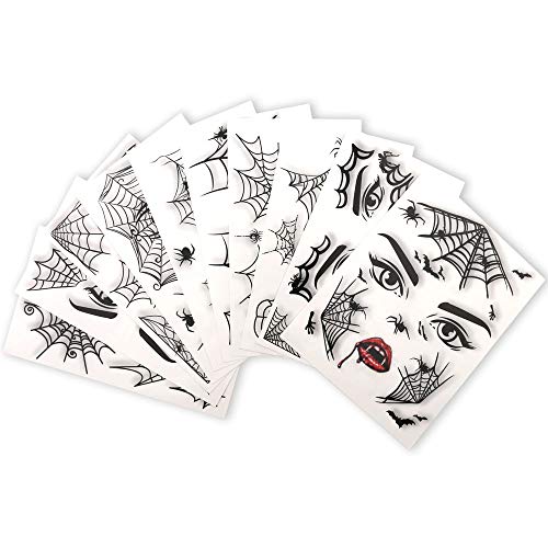 65pcs Halloween Spider Web Temporary Tattoos
