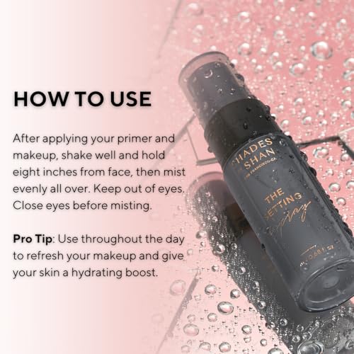 Shades by Shan Setting Spray, Alcohol-Free, Long-Wearing, Vegan, Soft-Focus Finish (Mini)
