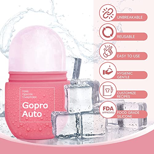 Cube Ice Roller for Face, Ice Facial Roller for Eyes Neck Naturally Tone and Tighten Skin, De-puff Eye Bags, Add a Healthy Glow Cryotherapy Enhance Skin Elasticity (Light Pink）