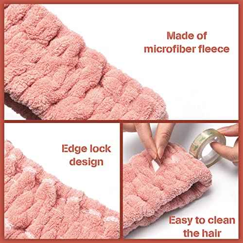 Chuangdi 3 Pieces Spa Headband for Women Facial Makeup Headband Soft Terry Cloth Hairband for Washing Face Mask Spa Shower Gifts(Pink, Gray, Dark Brown)