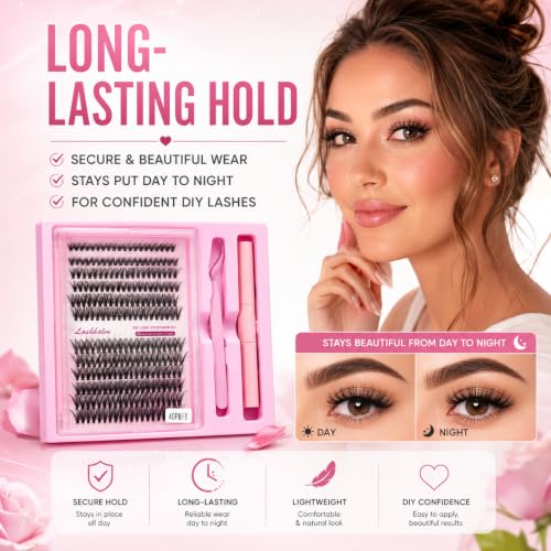 Natural Lash Clusters Kit 120Pcs | Clear Band CC-Curly 8-16MM