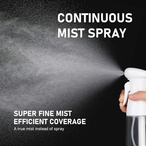 Bealee Continuous Spray Bottle - Ultra Fine Mist for Hair & Cleaning - 2 Pack 6.8 OZ