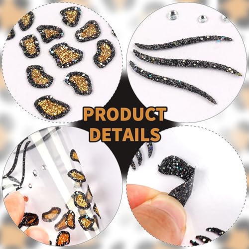 Glitter Animal Face Tattoo Stickers - 2 Sheets Halloween Costume